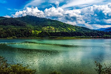 Dağlardaki nehrin güzel manzarası
