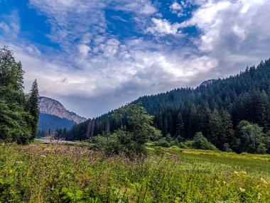 Dağlarda dağları olan güzel bir manzara.
