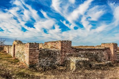 İsrail 'in kuzeyindeki antik şatonun eski şehrindeki eski kale.