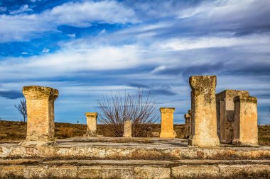 İsrail 'in antik şehrinin kalıntıları.