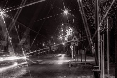 İsveç 'teki Stockholm şehrinin gece manzarası