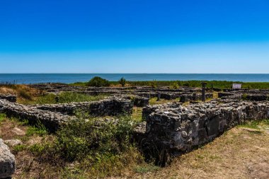 Ostia şehrindeki antik Roma harabeleri - Roma, İtalya 'daki antik Roma harabeleri