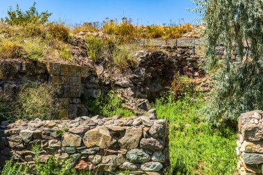 İsrail 'deki Kudüs şehrinin antik Roma kalıntıları.