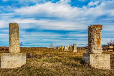ancient stone monument in the desert