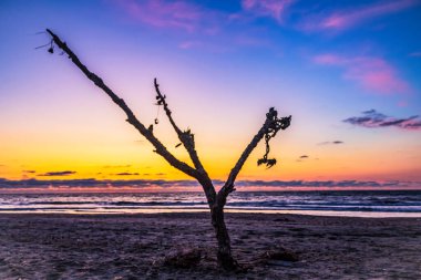 Denizin üzerinde güzel bir gün batımı