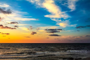 dramatik günbatımı okyanus