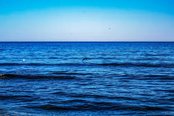 Güzel deniz ve mavi gökyüzü arka plan.