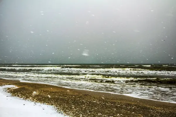 Baltık Denizi 'nde fırtına. Kış manzarası