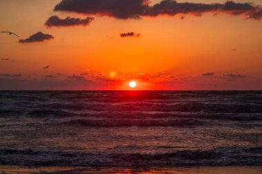 Denizde güzel bir gün doğumu. Doğa