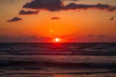 Denizin üzerinde gün batımı