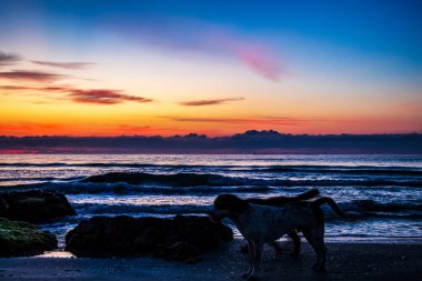 Denizin üzerinde gün batımı