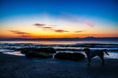 Sahilde güzel bir gün batımı