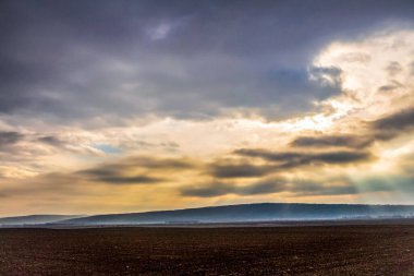 Sahada güzel bir gün batımı. Doğa, seyahat