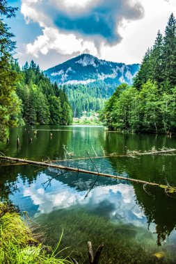 Dağlardaki güzel göl manzarası