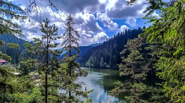Dağlardaki güzel göl manzarası