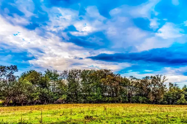 Güzel bir gökyüzü olan kırsal alan.