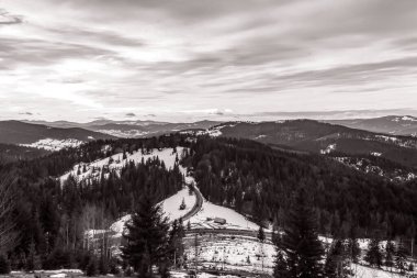 Kış manzarası yukarıdan.