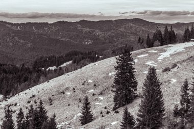 Dağlardaki güzel bir dağ manzarası.