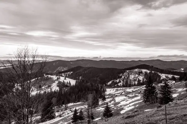 Dağın tepesinden Karpatlar 'ın manzarası
