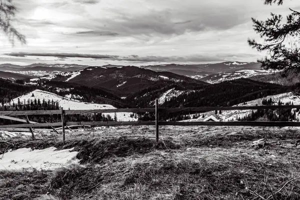 Karpatlar 'ın dağ köyünden manzara