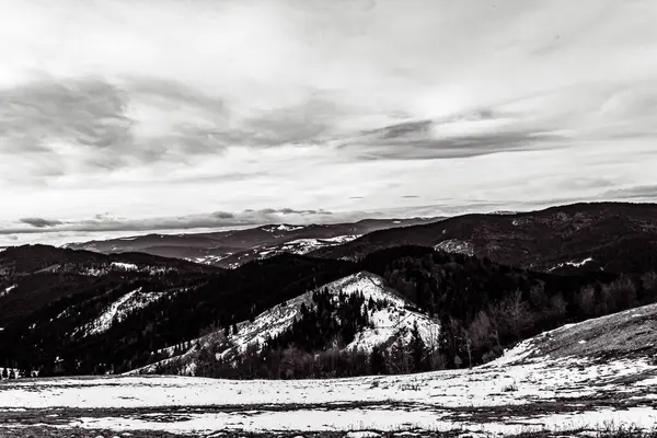 Karpatların kış manzarası.