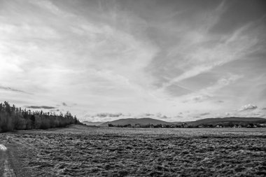 black and white clouds on the road