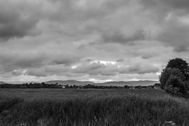 İrlanda 'daki siyah beyaz manzara