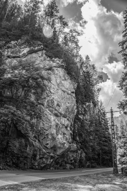 Wisconsin dağlarındaki kayanın dikey görüntüsü, ABD