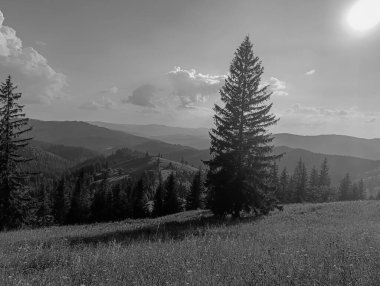 Dağlardaki siyah beyaz dağ