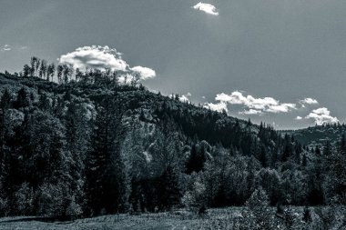 Dağlardaki dağ sırasının güzel manzarası