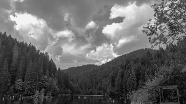 gölün siyah ve beyaz görüntüsü