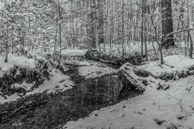kar ile donmuş nehir