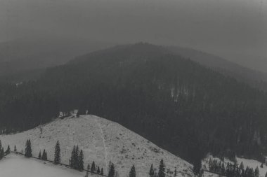 Karpatların hava görüntüsü, Ukrayna.