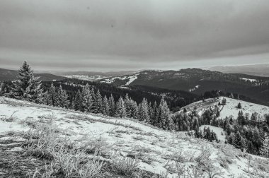 Ukraynalı Karpatların Dağ manzarası.
