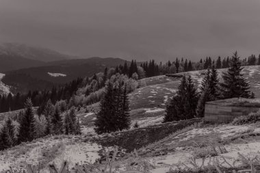Kışın Karpat Dağları.