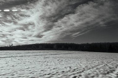 Kışın karla kaplı tarla