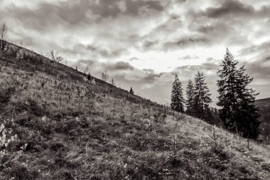 Gün batımında güzel dağ manzarası