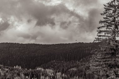 Karlı güzel dağ manzarası