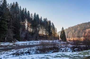 Çekoslovakya 'da kış manzarası.