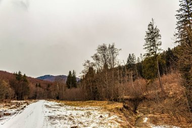Dağ sırasının kış manzarası