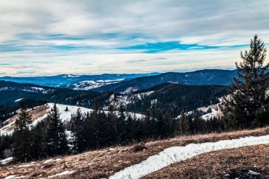 Karpat Dağları'nın güzel kış manzarası