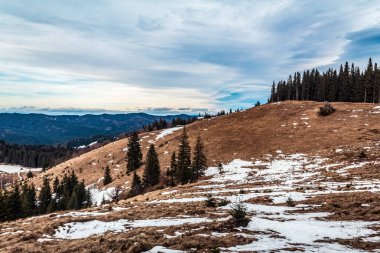 Arka planda dağ sırası olan güzel bir çekim.