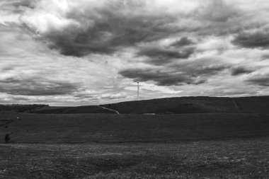 Sahadaki siyah beyaz fotoğraf