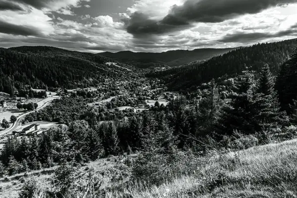 Güzel manzara siyah beyaz