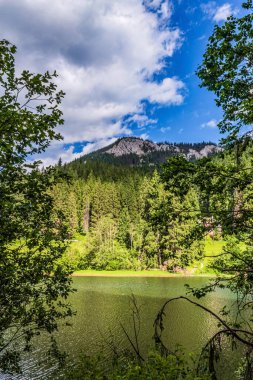 Dağlardaki güzel göl manzarası
