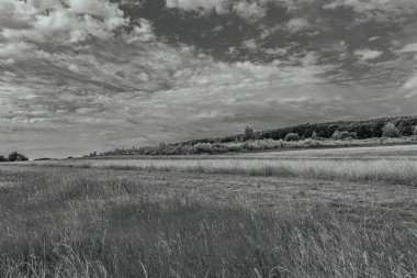 Sahada siyah ve beyaz bulutlar
