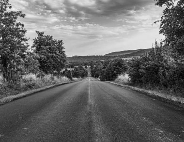 Avustralya 'da bir tarlanın ortasında bir yol.