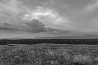 black and white landscape of the mountains