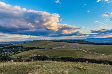 sunset view from the top of the peak of the mountain
