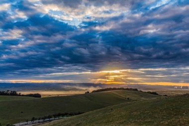 sunset in rural countryside of southern australia